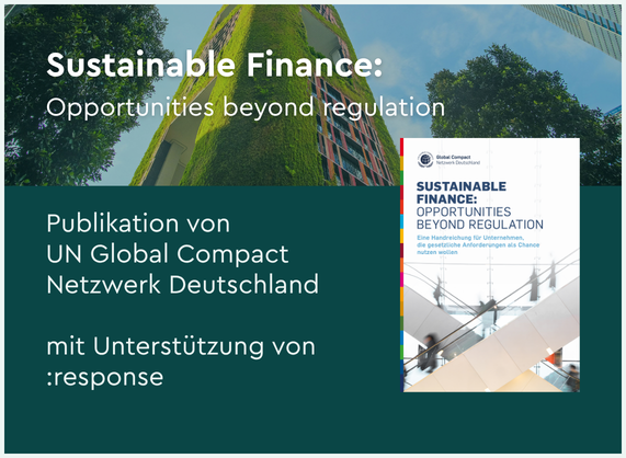 Cover der Handreichung "Sustainable Finance" des UN GCD
